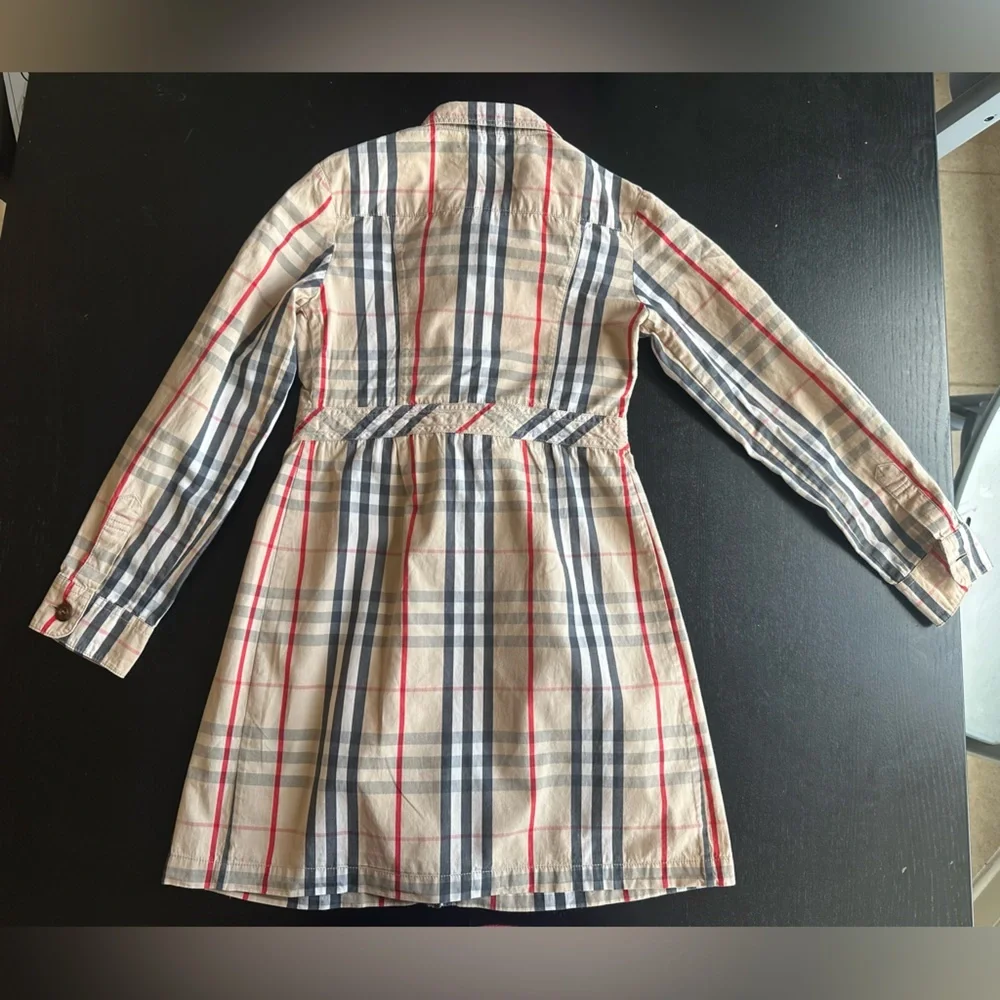 Burberry Plaid Long Sleeve Tie Front Shirt Dress - Picture 6 of 6